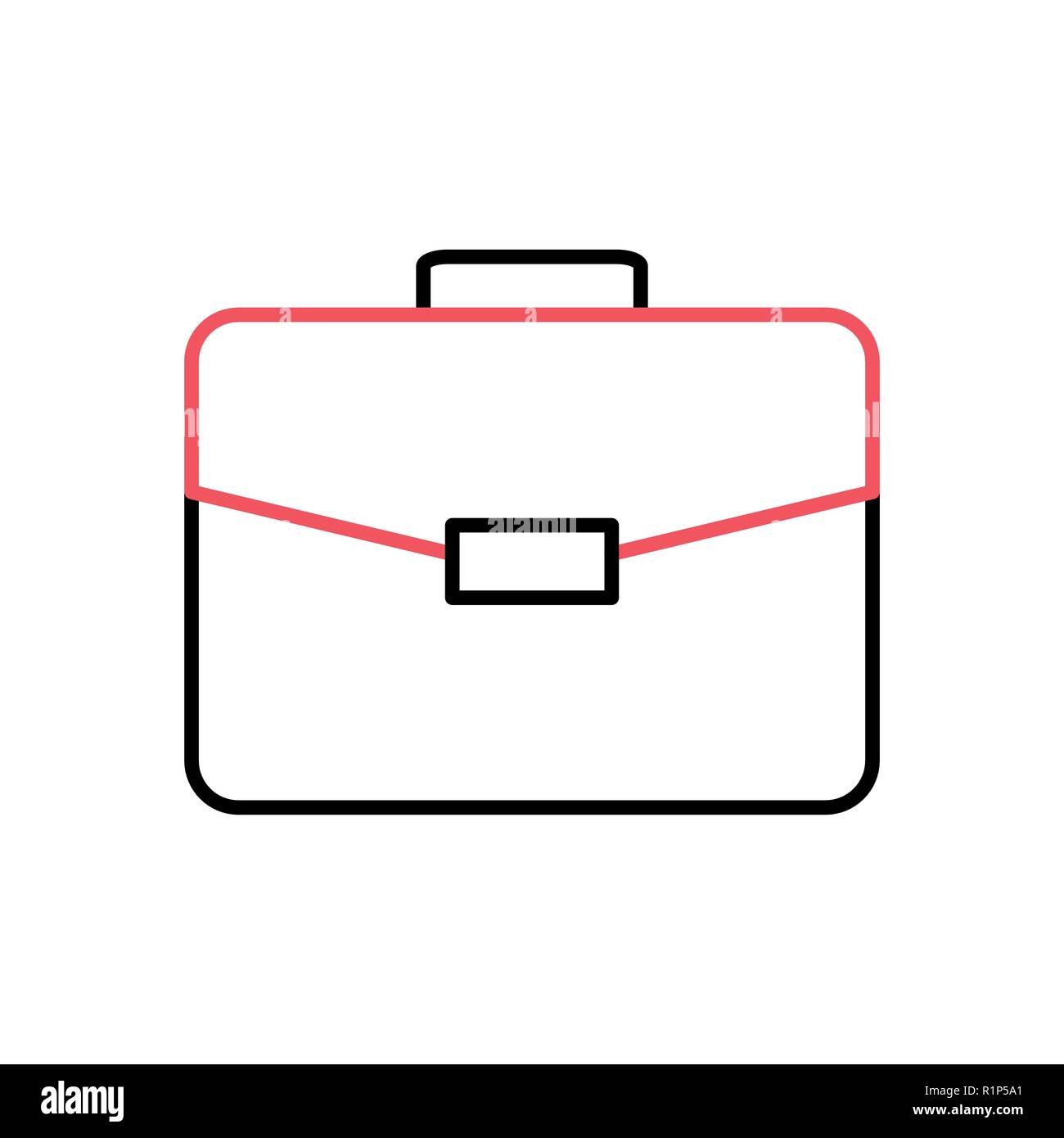 Briefcase Thin Line Related Vector Icon on the white background. Stock Vector