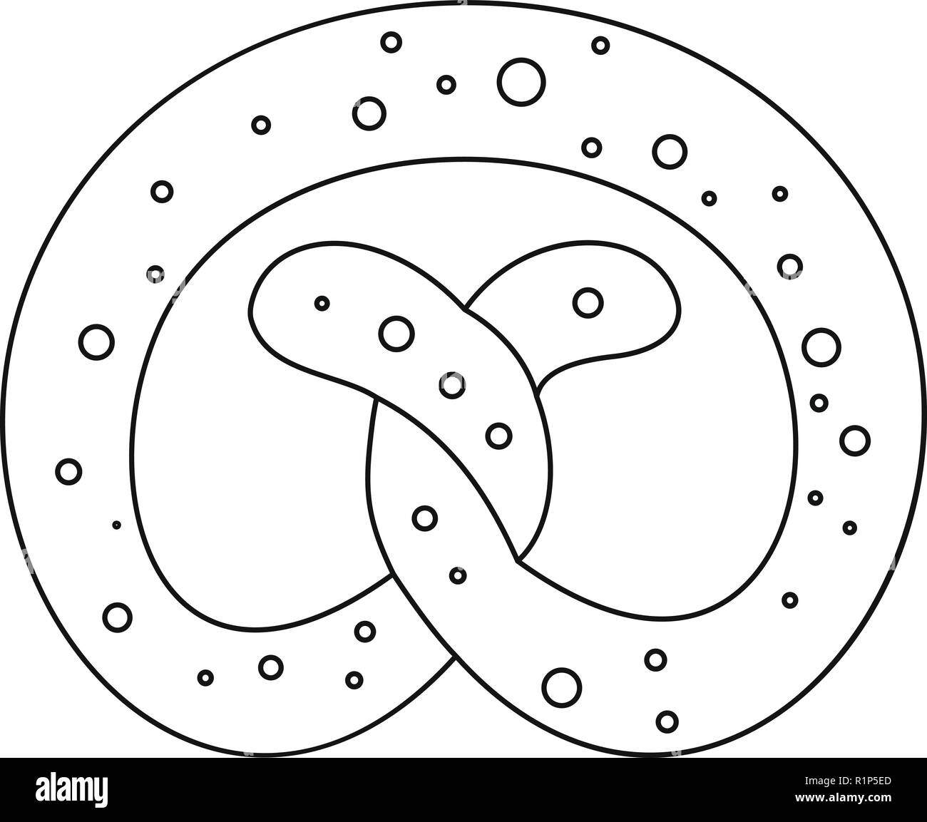 Pretzel icon. Outline illustration of pretzel vector icon for web Stock
