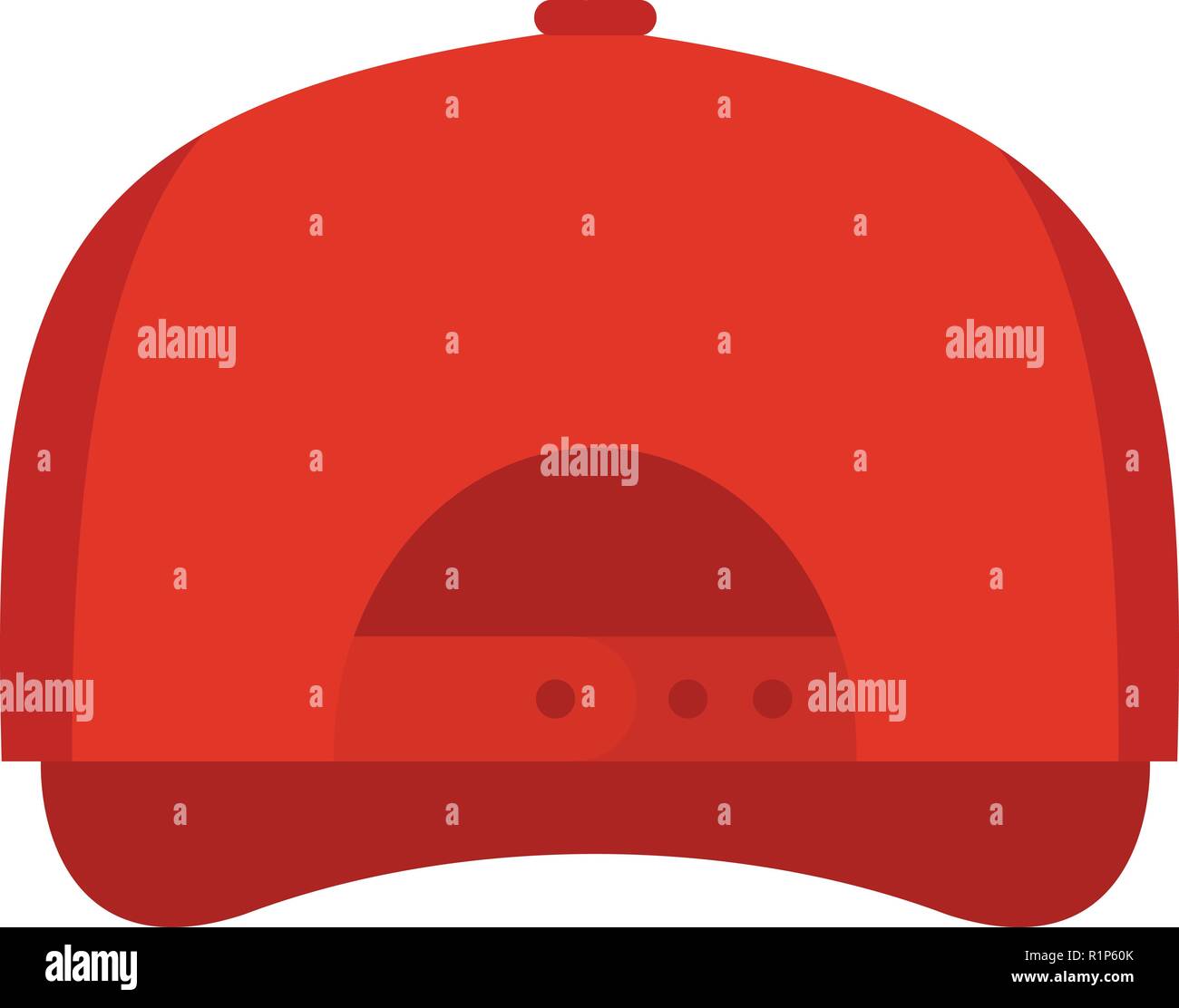 Baseball cap back icon. Flat illustration of baseball cap back vector ...