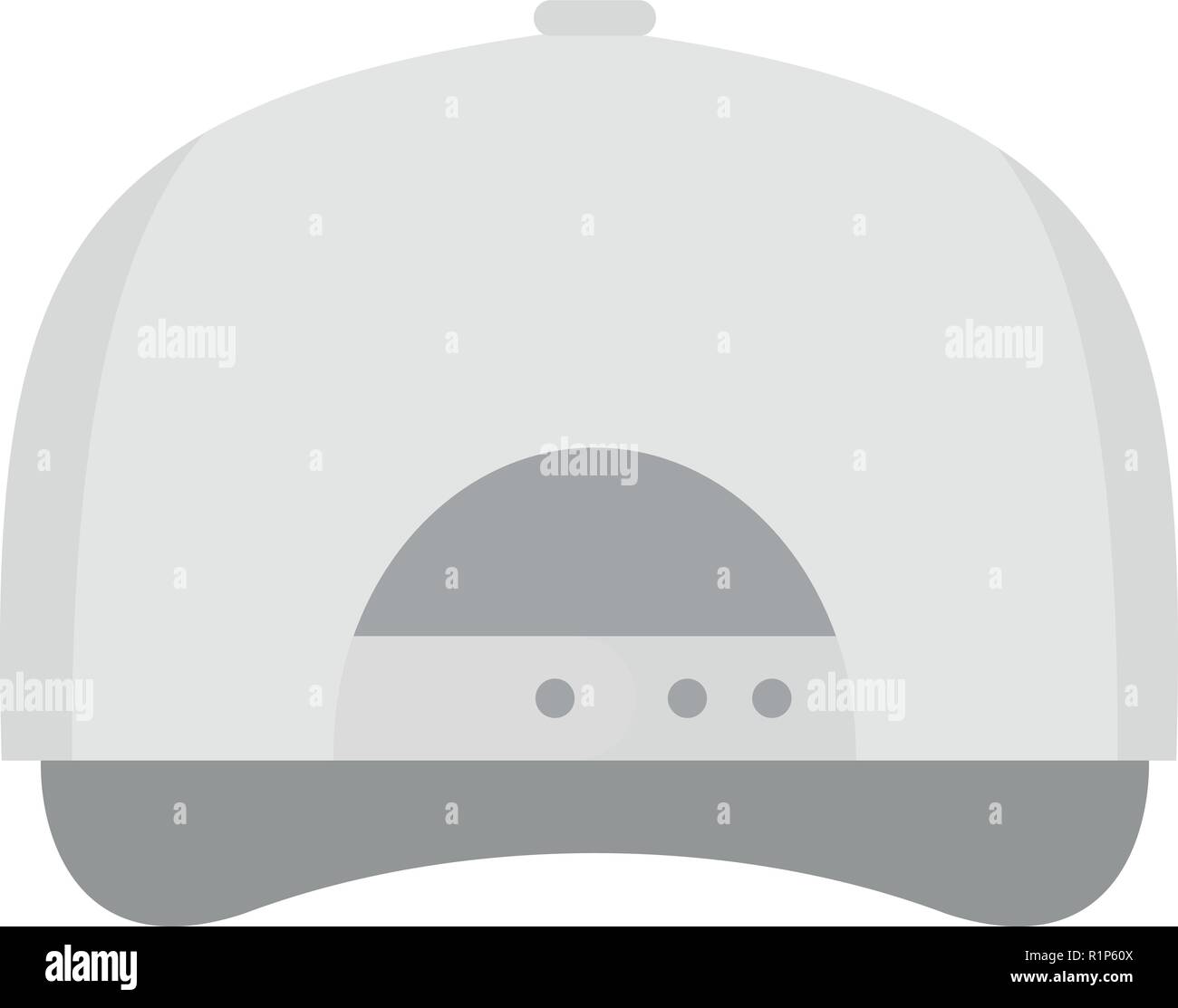 White baseball cap back icon. Flat illustration of white baseball cap ...