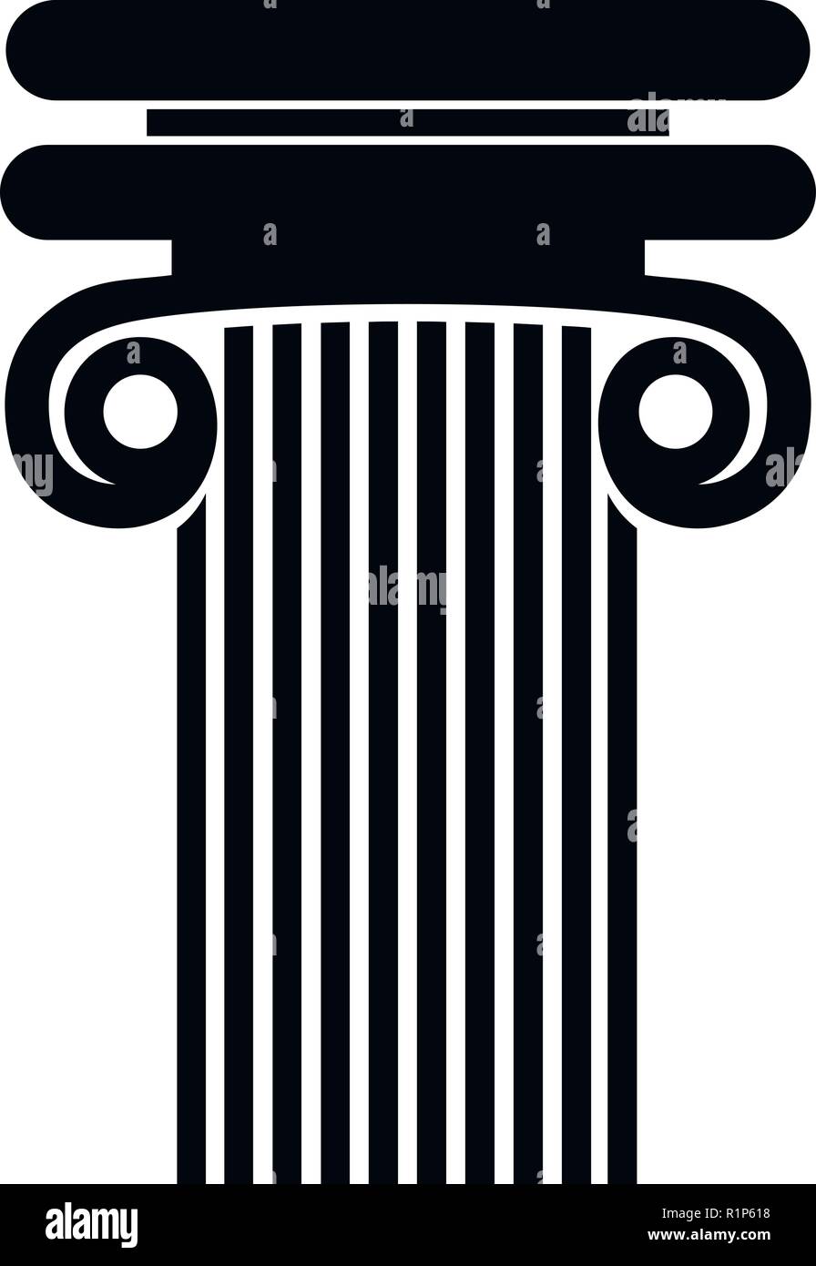 Column with curl icon. Simple illustration of column with curl vector ...