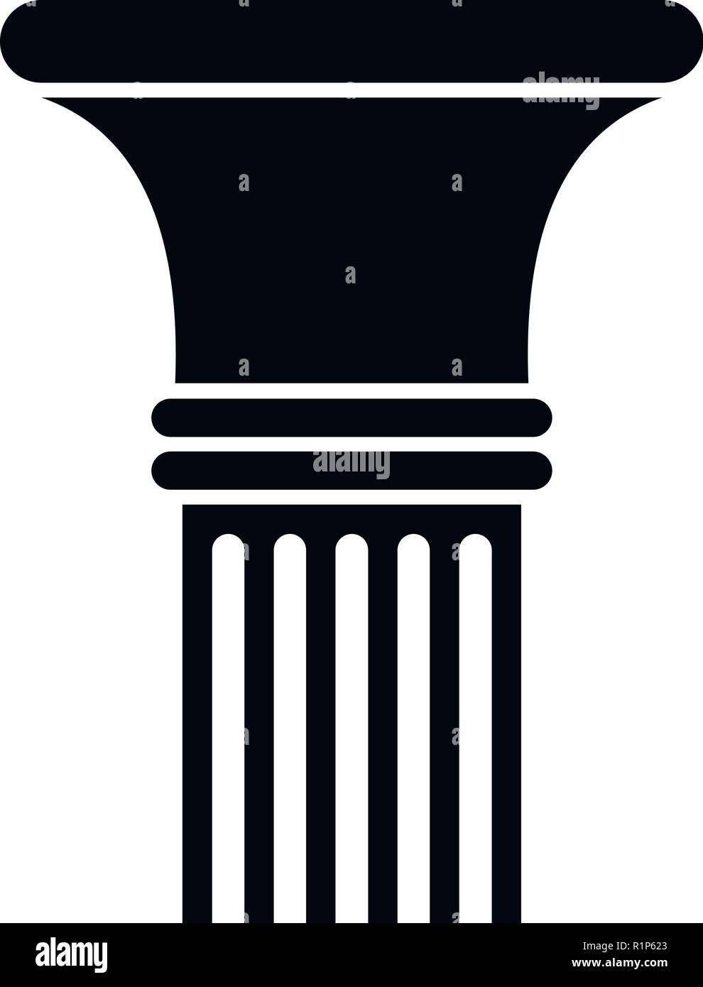 Fluted column icon. Simple illustration of fluted column vector icon for web Stock Vector Image