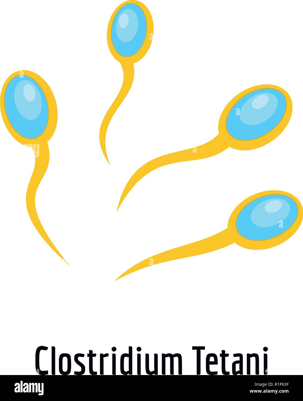 Clostridium tetani icon. Cartoon illustration of clostridium tetani vector icon for web. Stock Vector