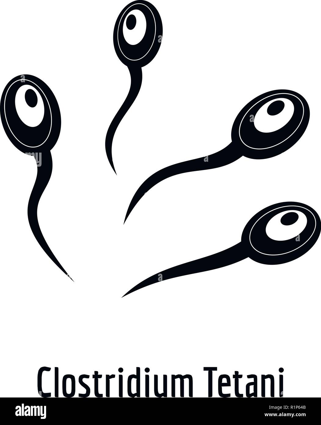 Clostridium tetani icon. Simple illustration of Clostridium tetani vector icon for web. Stock Vector