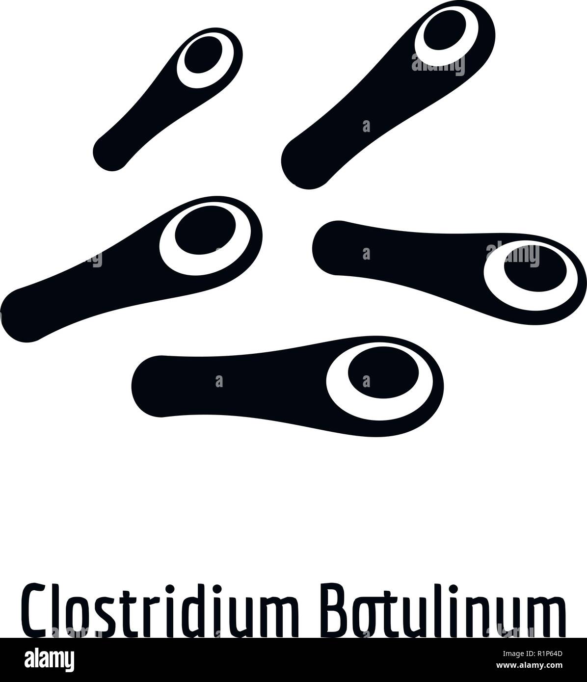 Clostridium botulinum icon. Simple illustration of clostridium botulinum vector icon for web. Stock Vector