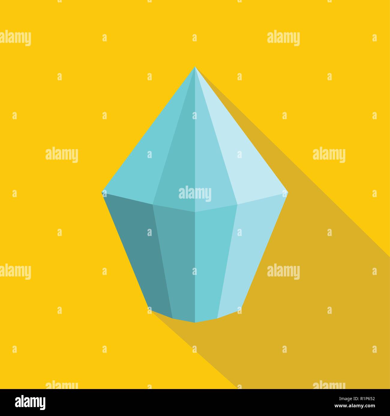 Cone shaped diamond icon. Flat illustration of cone shaped diamond vector icon for web. Stock Vector
