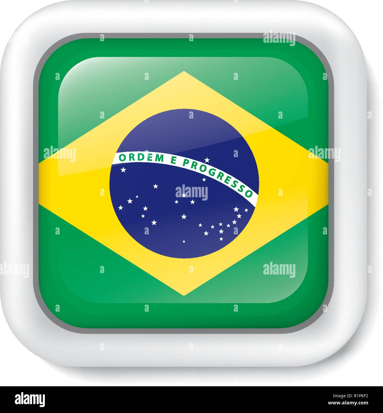 Brazil flag, vector illustration on a white background Stock Vector ...