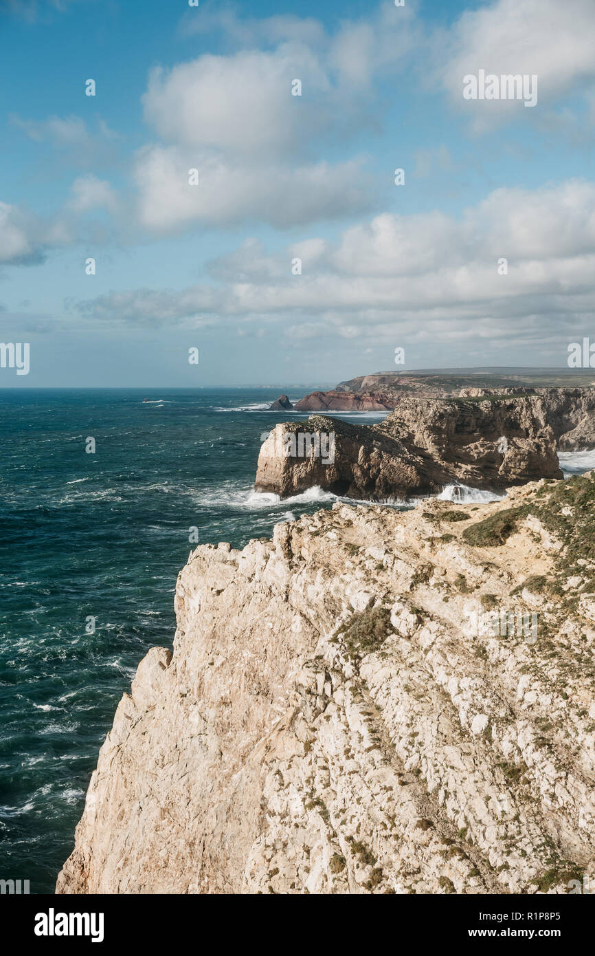 Beautiful view of the Atlantic Ocean and coastal cliffs off the coast ...