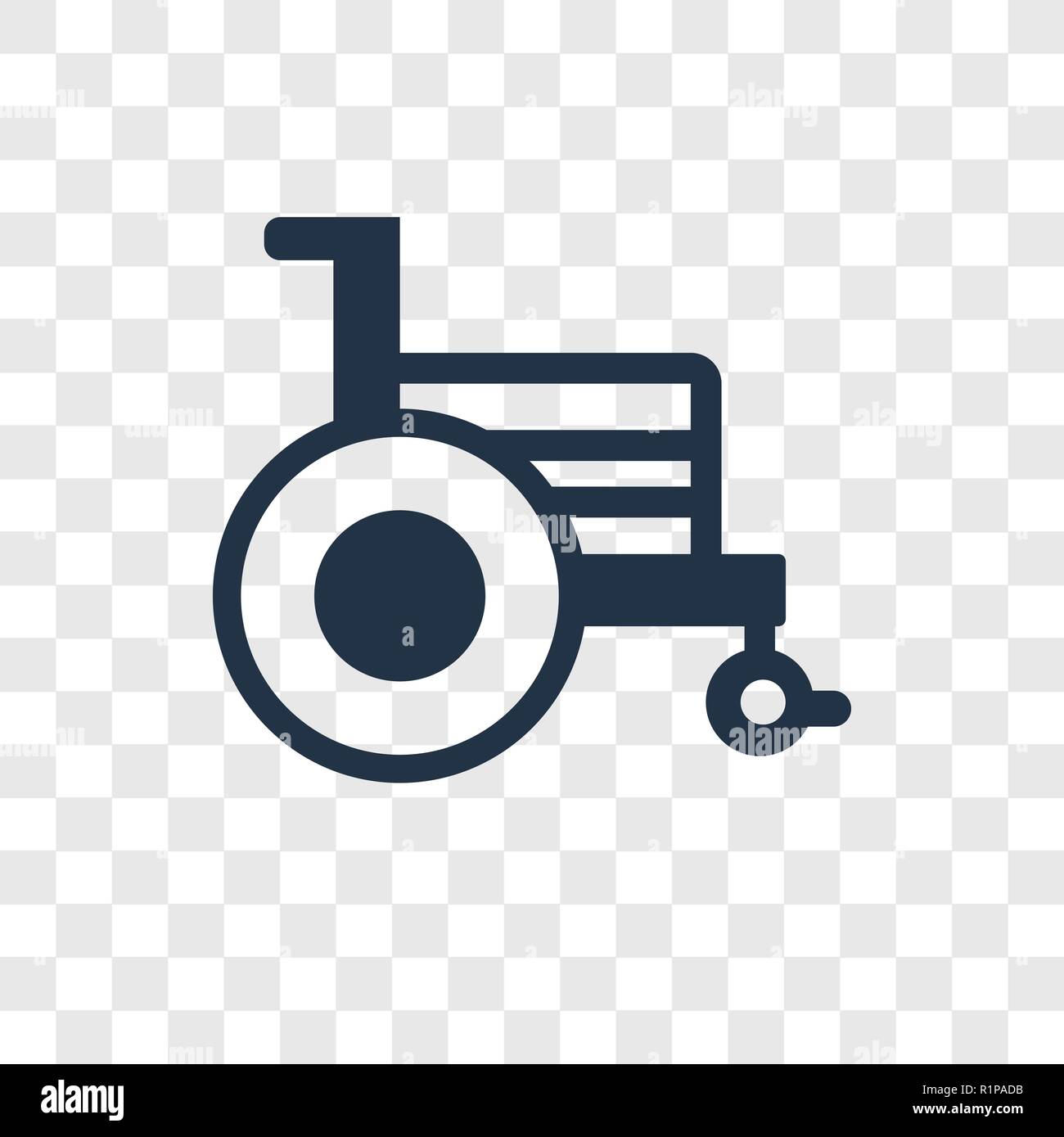 Wheelchair vector icon isolated on transparent background, Wheelchair