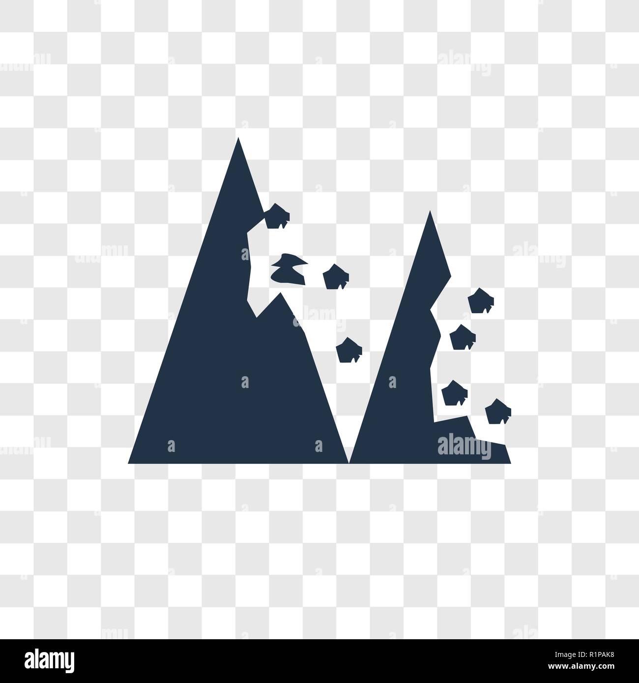Landslide vector icon isolated on transparent background, Landslide transparency logo concept Stock Vector