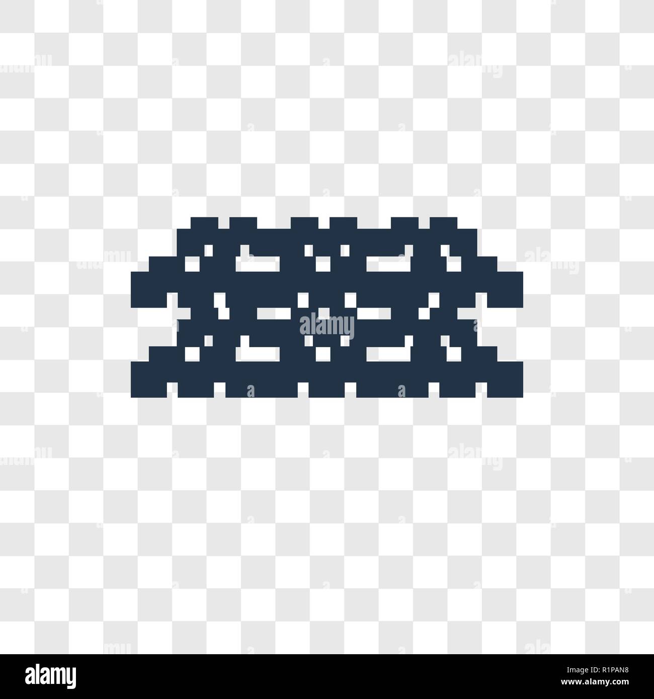 Bricks vector icon isolated on transparent background, Bricks transparency logo concept Stock Vector