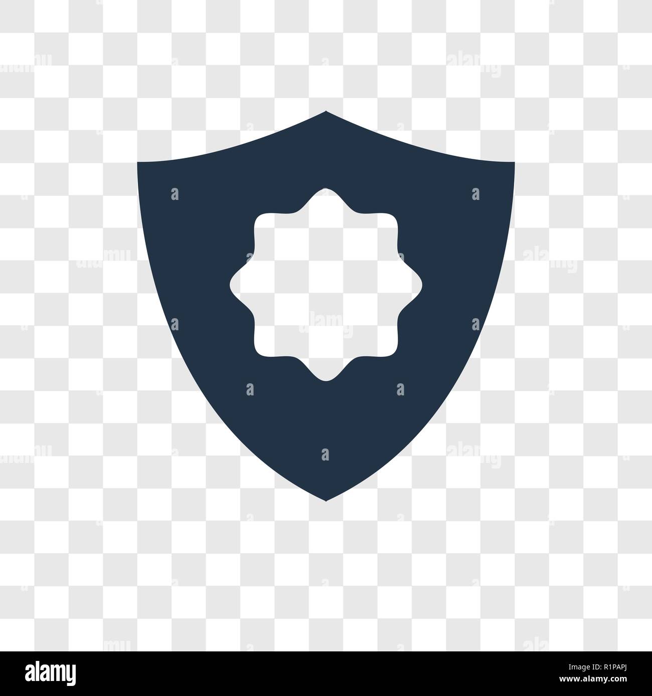 Shield vector icon isolated on transparent background, Shield transparency logo concept Stock Vector