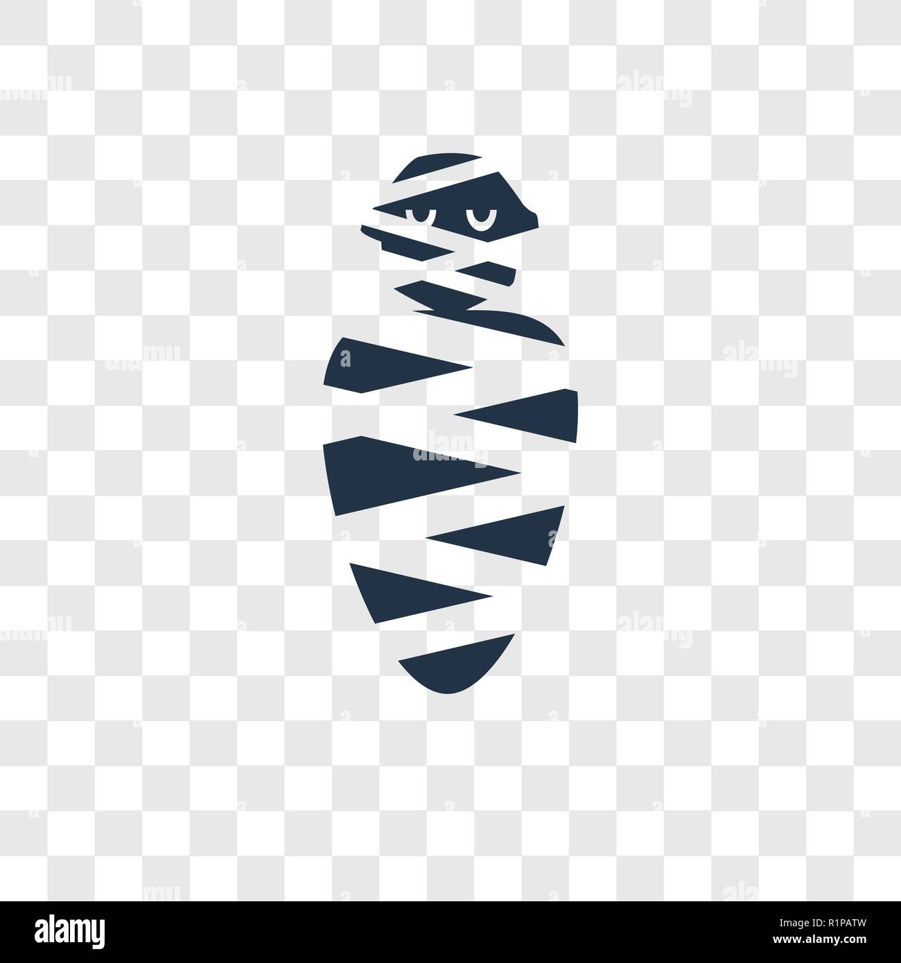 Mummy vector icon isolated on transparent background, Mummy