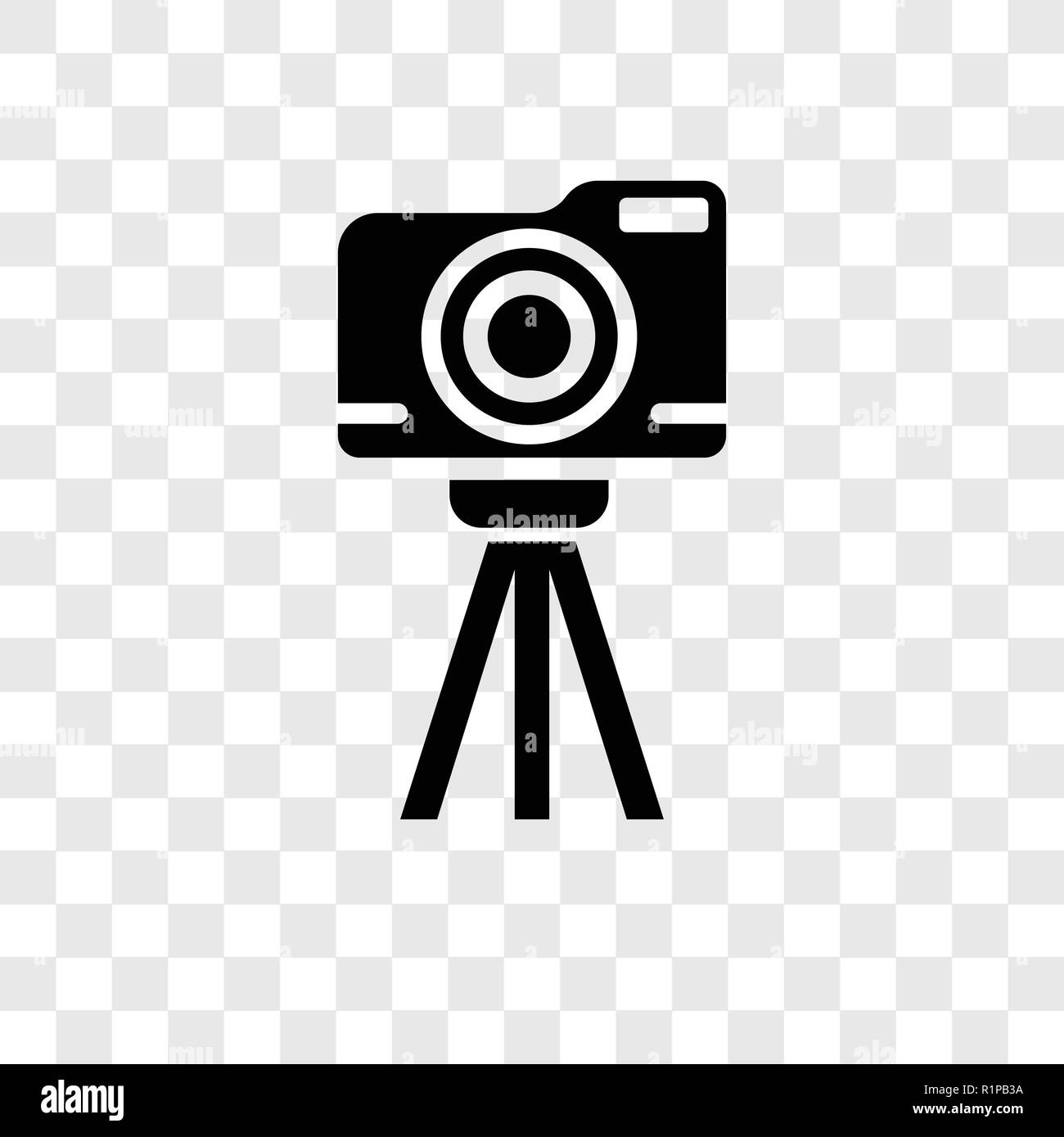 Camera vector icon isolated on transparent background, Camera transparency logo concept Stock Vector