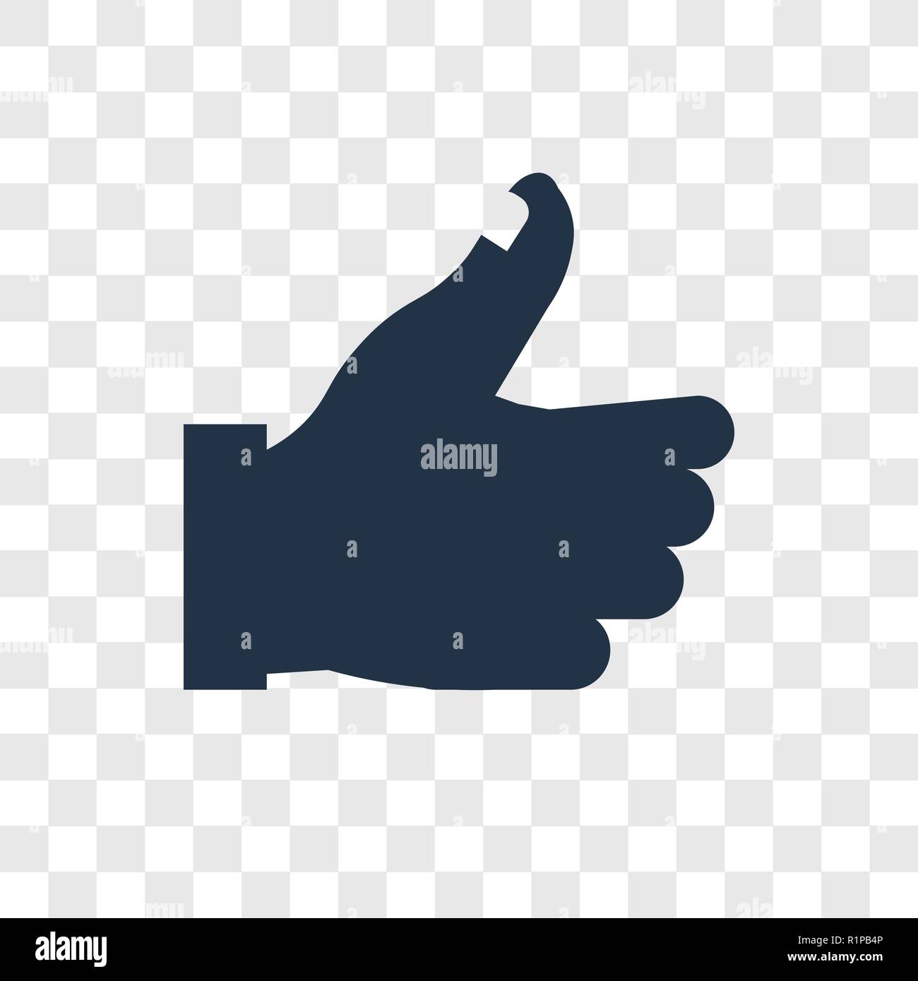 Thumb up vector icon isolated on transparent background, Thumb up ...