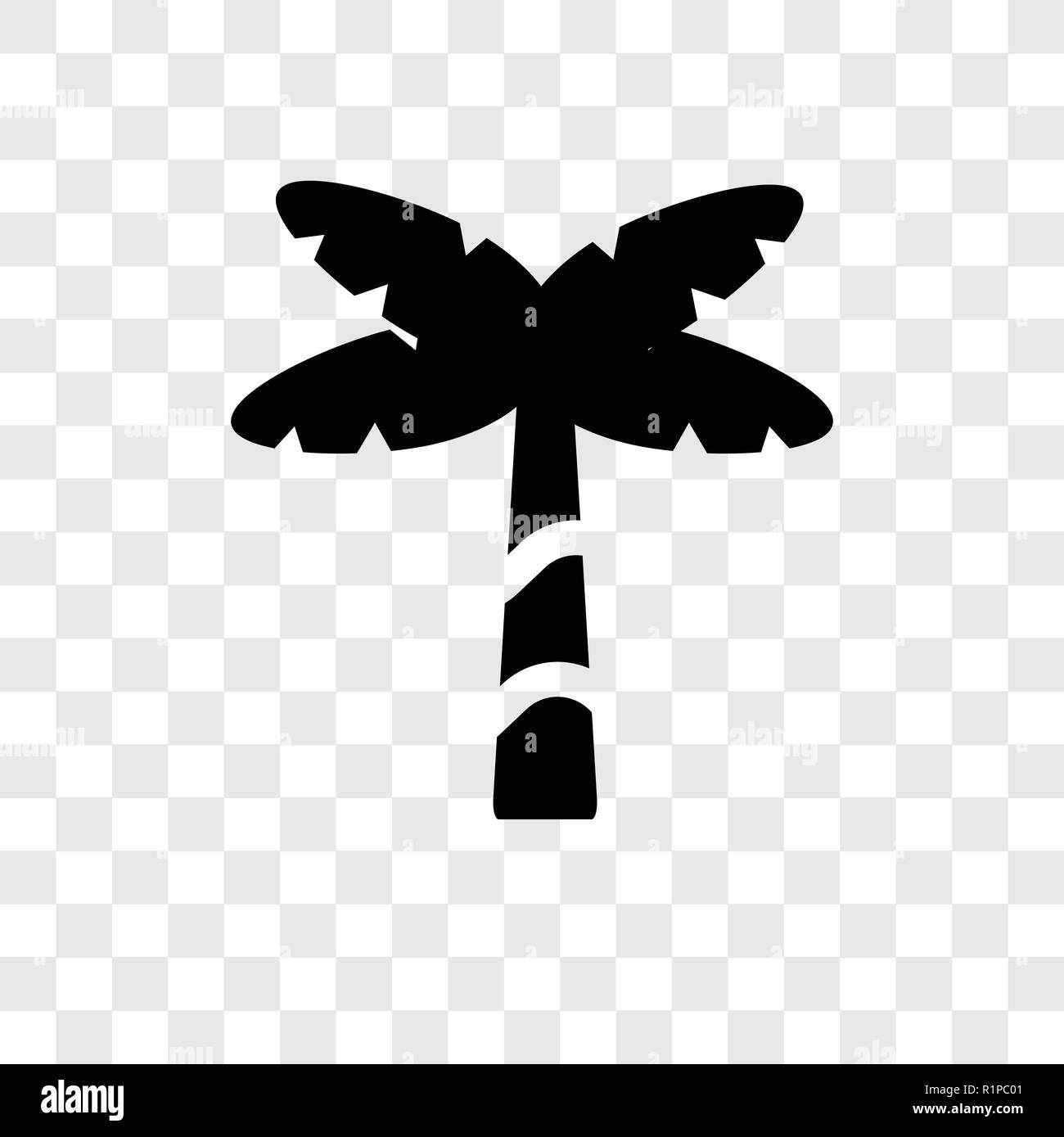 Palm tree vector icon isolated on transparent background, Palm tree ...