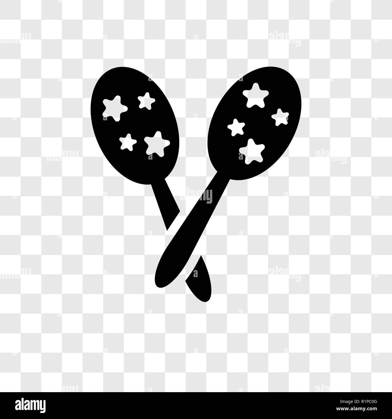 Maracas vector icon isolated on transparent background, Maracas