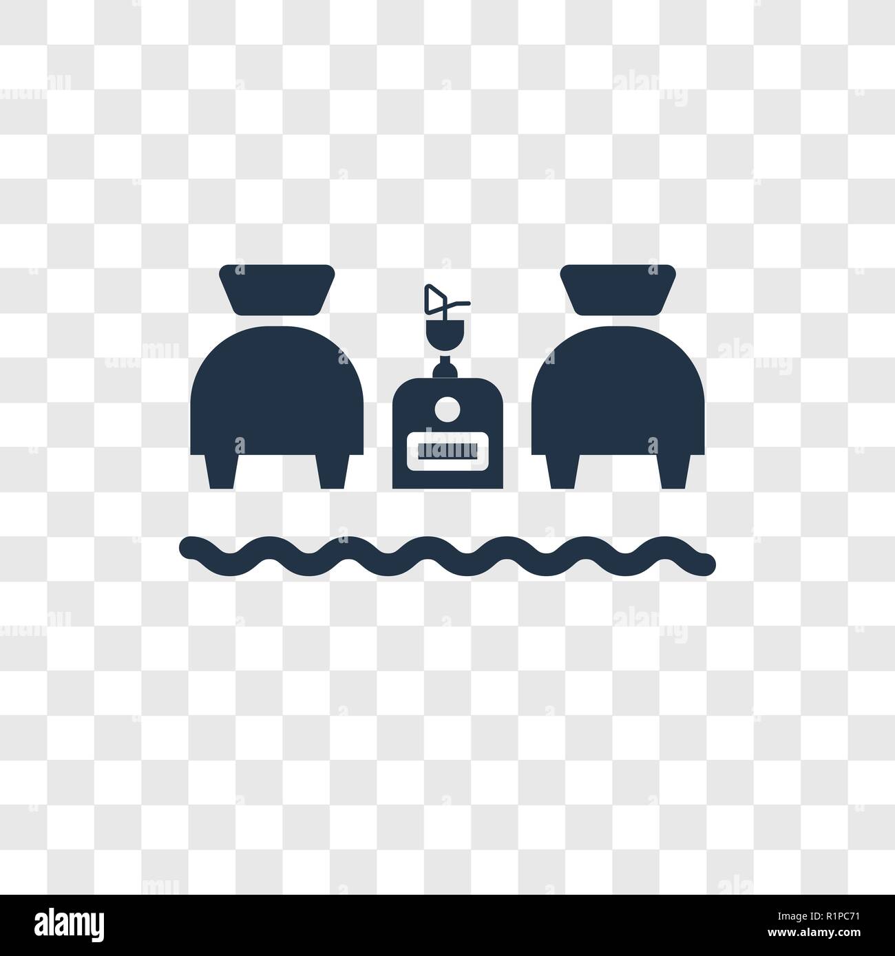 Beach vector icon isolated on transparent background, Beach ...