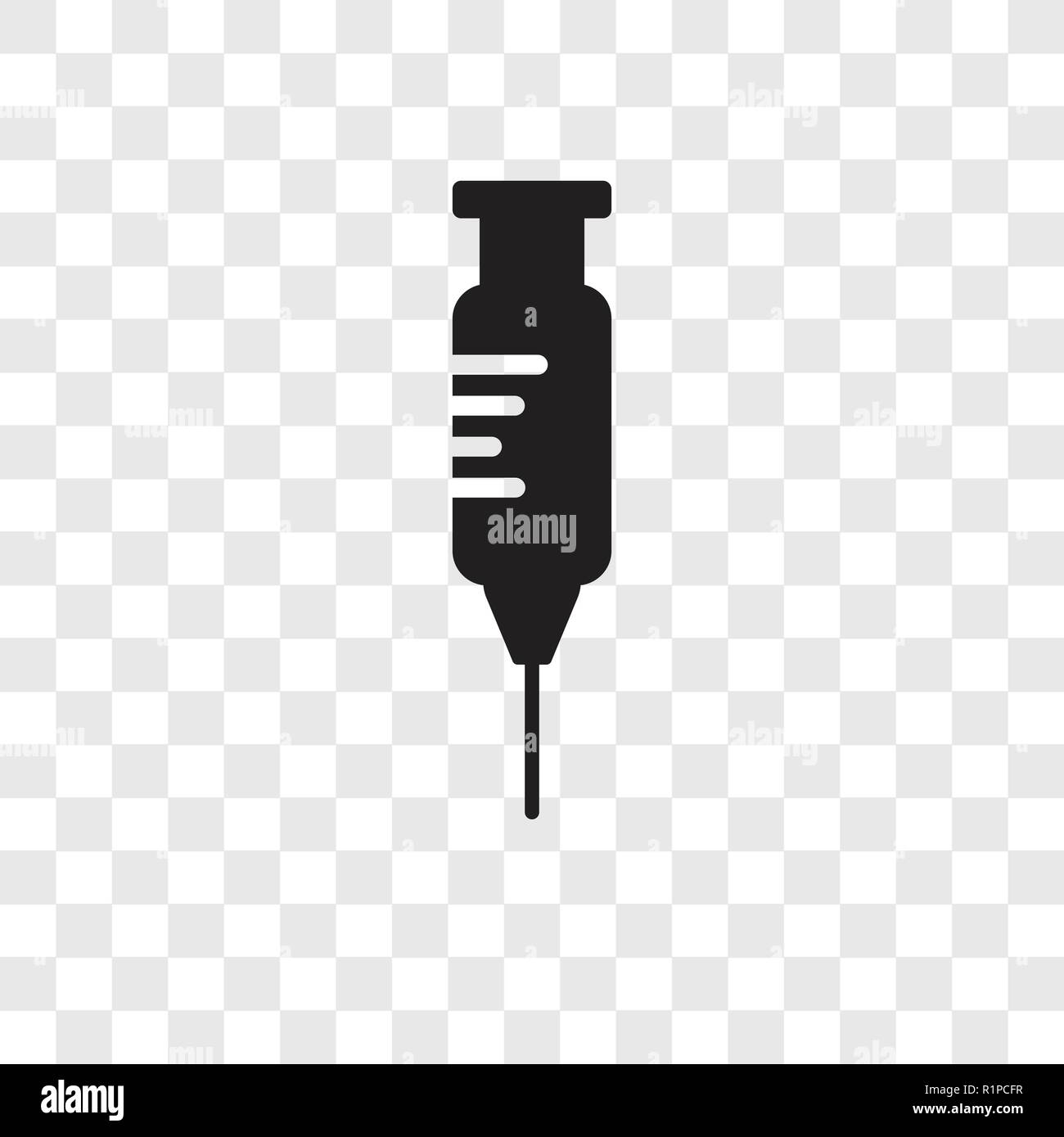 Syringe vector icon isolated on transparent background, Syringe
