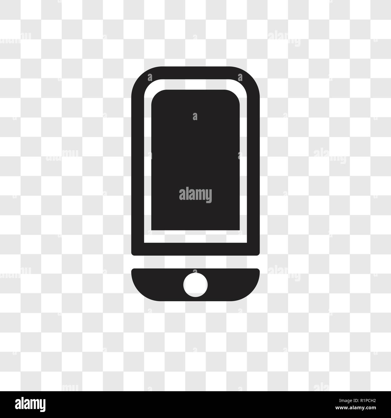 Cellphone Vector Icon Isolated On Transparent Background