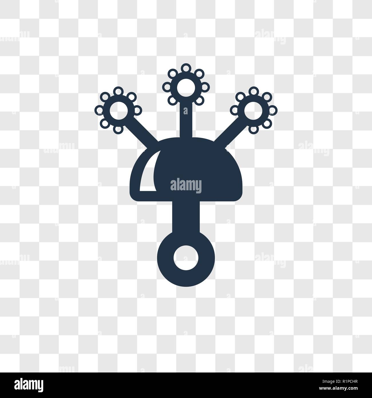 Rattle vector icon isolated on transparent background, Rattle