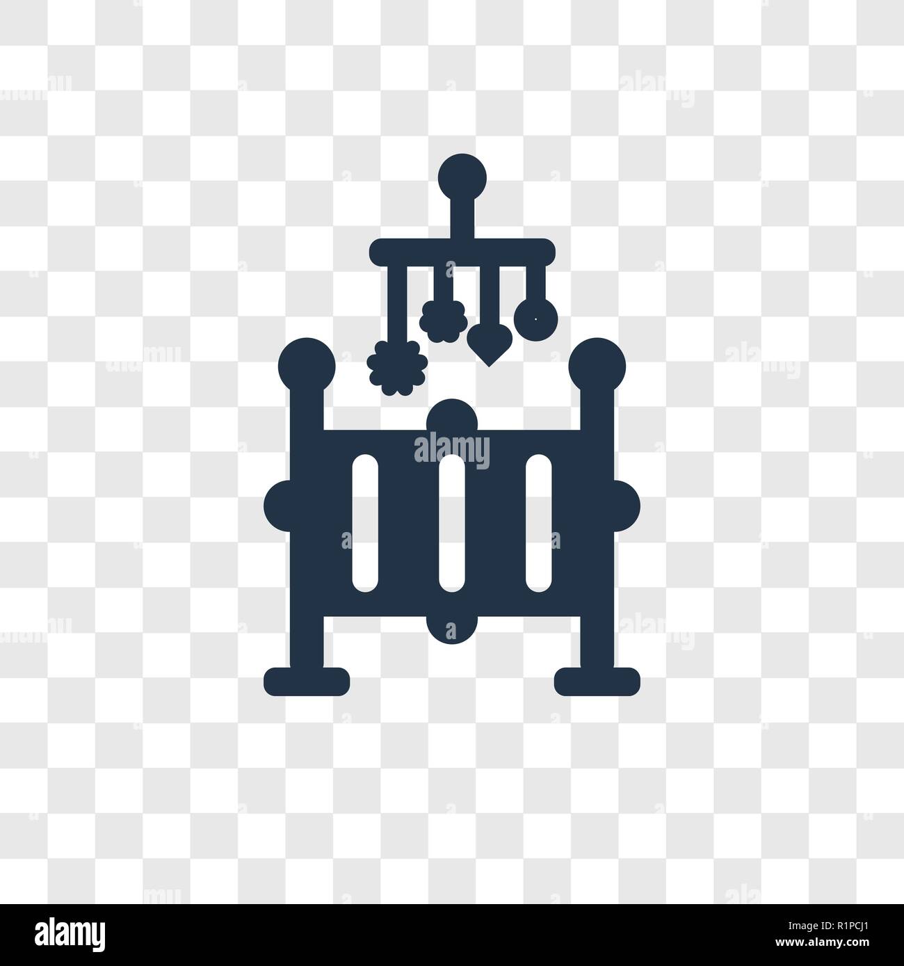 Cradle vector icon isolated on transparent background, Cradle