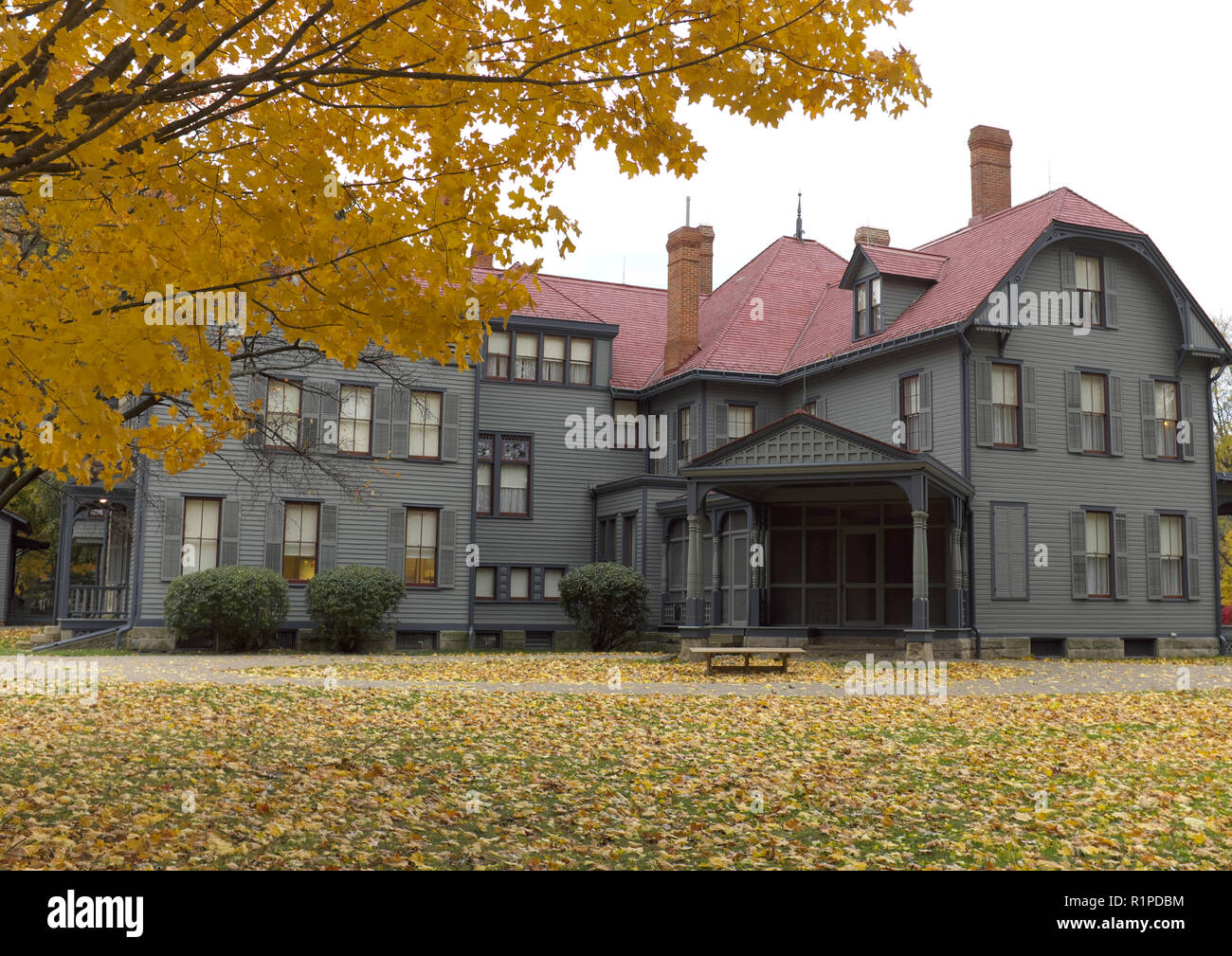 The James A. Garfield National Historic Site in Mentor, Ohio, USA was the residence of President Garfield until his assassination in 1881. Stock Photo