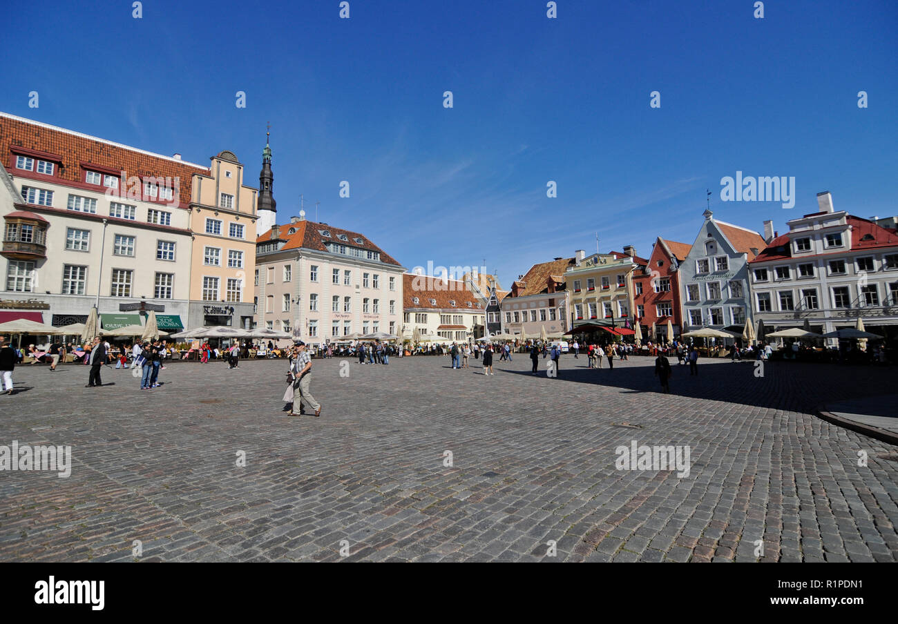 Raekoja plats (Town Hall Square) Tallinn, Estonia Stock Photo