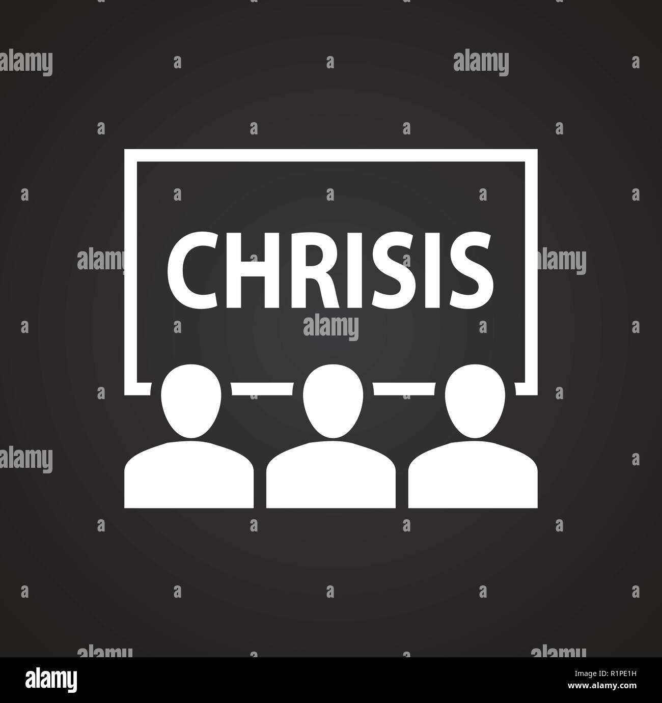 Crisis solving meeting on black background Stock Vector
