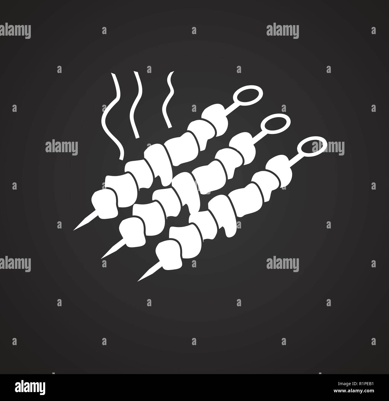 Barbeque on black background Stock Vector