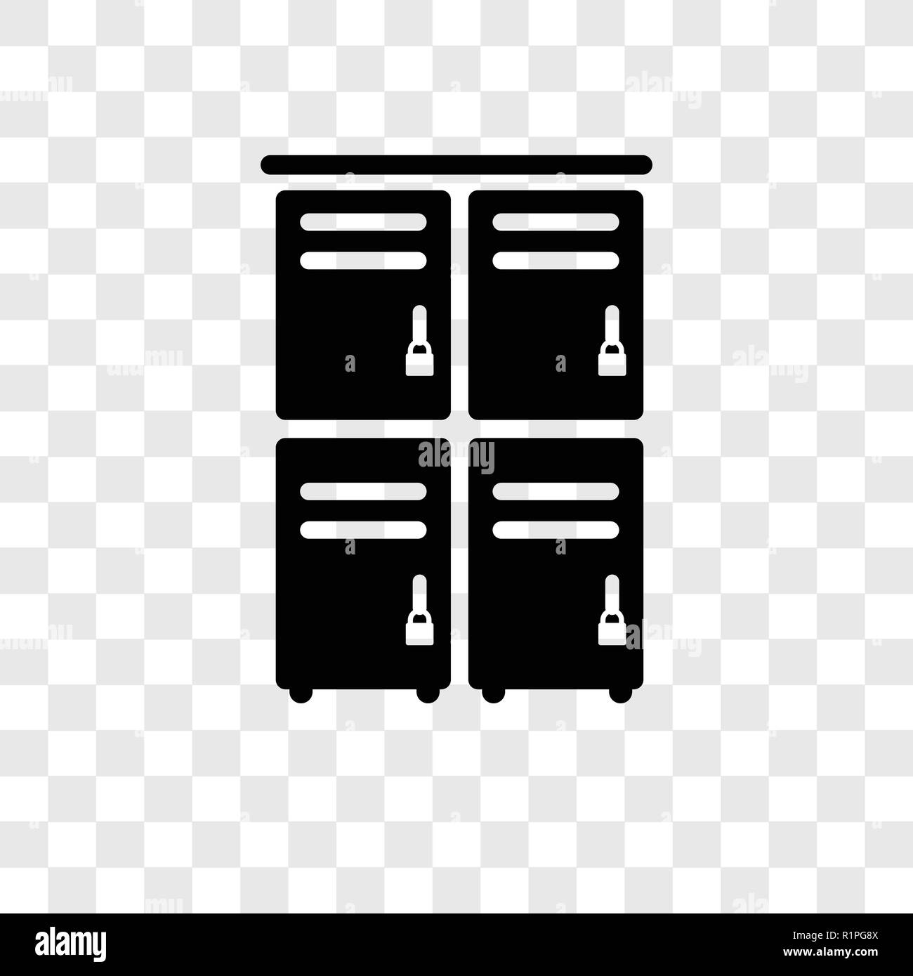 Lockers vector icon isolated on transparent background, Lockers transparency logo concept Stock Vector