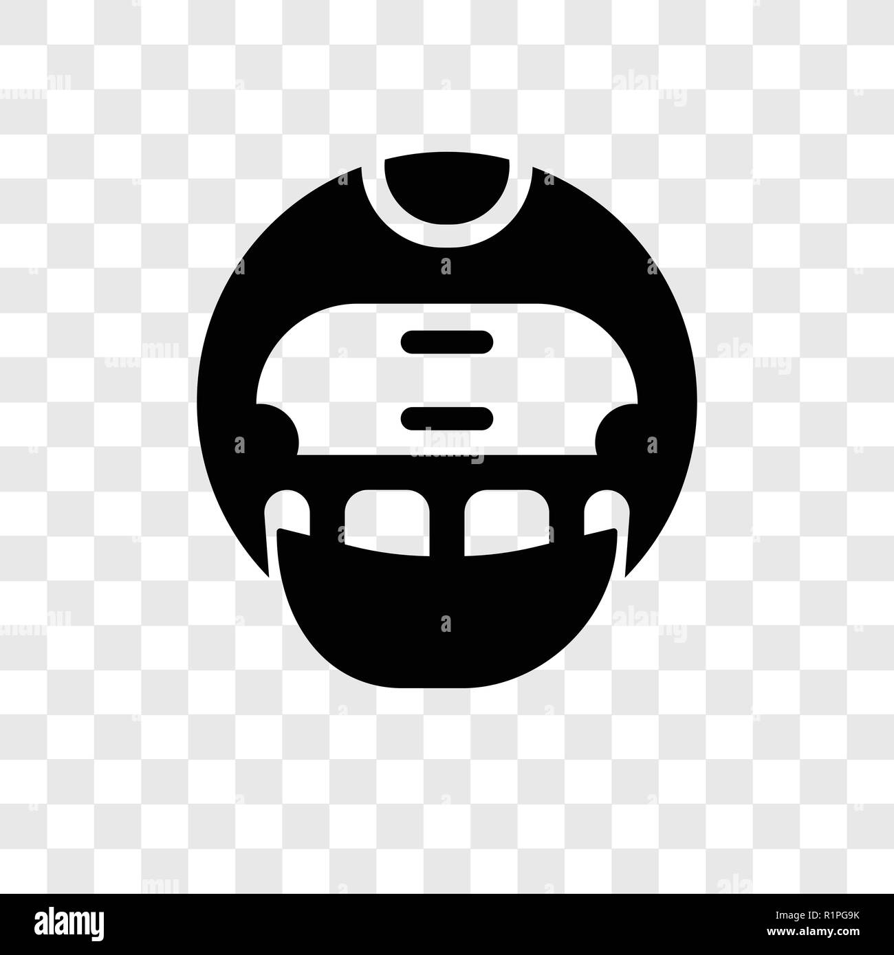 American Football Helmet vector icon isolated on transparent background, American Football Helmet transparency logo concept Stock Vector