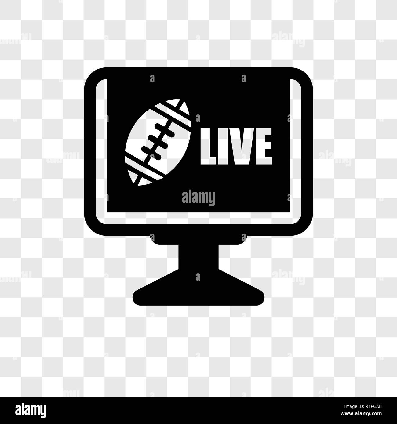 American Football Television vector icon isolated on transparent background, American Football