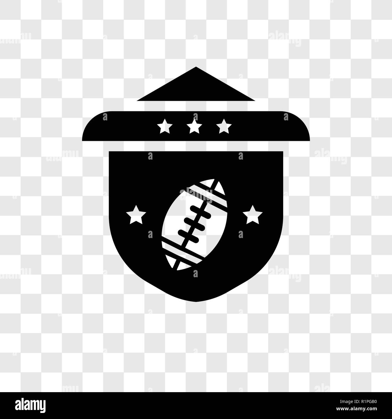 American Football Team Emblem vector icon isolated on transparent background, American Football Team Emblem transparency logo concept Stock Vector