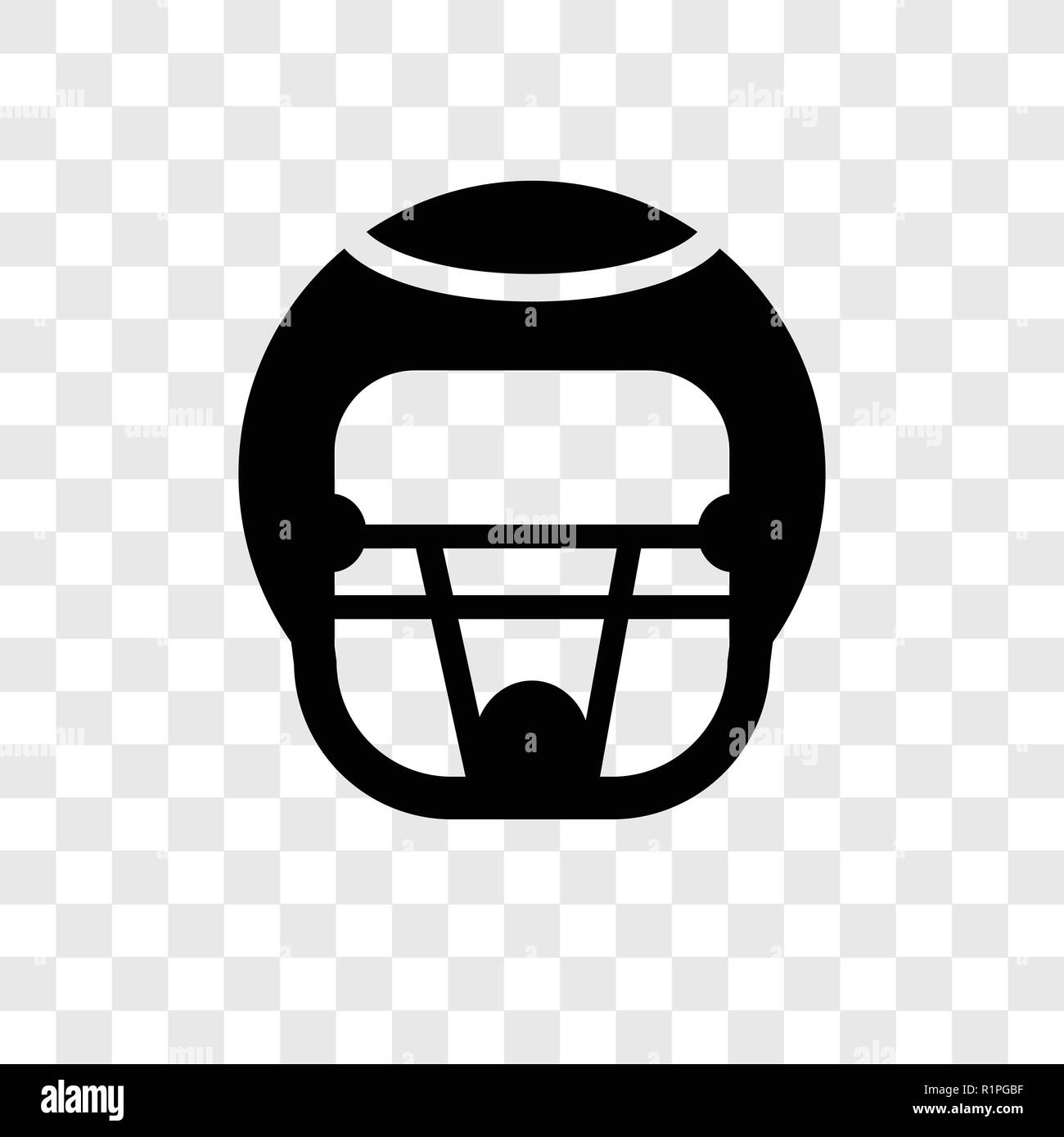 American Football HElmet vector icon isolated on transparent background, American Football HElmet transparency logo concept Stock Vector