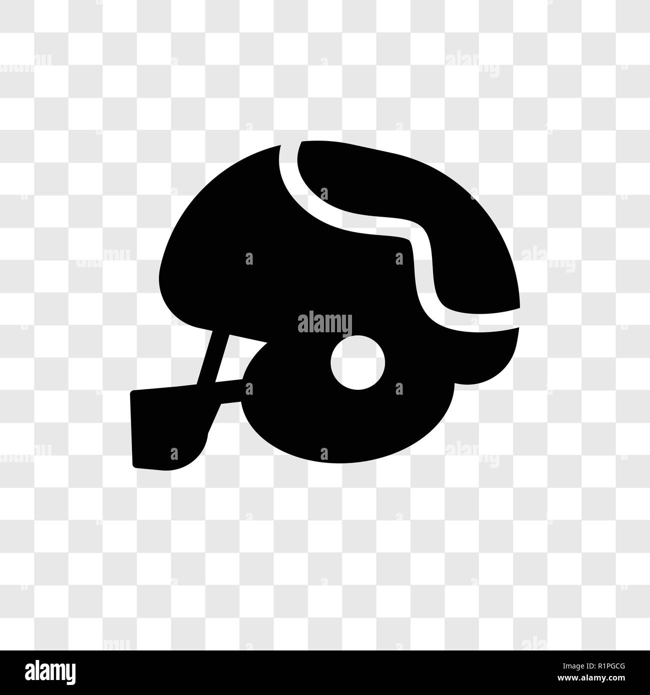 Football helmet vector icon isolated on transparent background