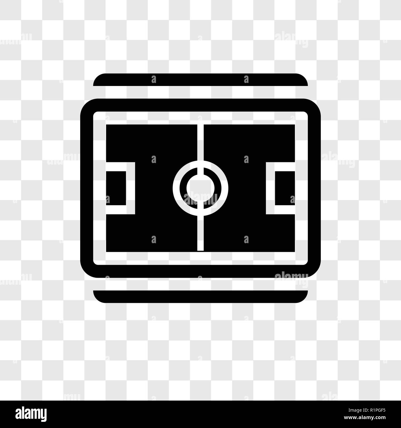 American football field top view vector icon isolated on transparent background, American football field top view transparency logo concept Stock Vector