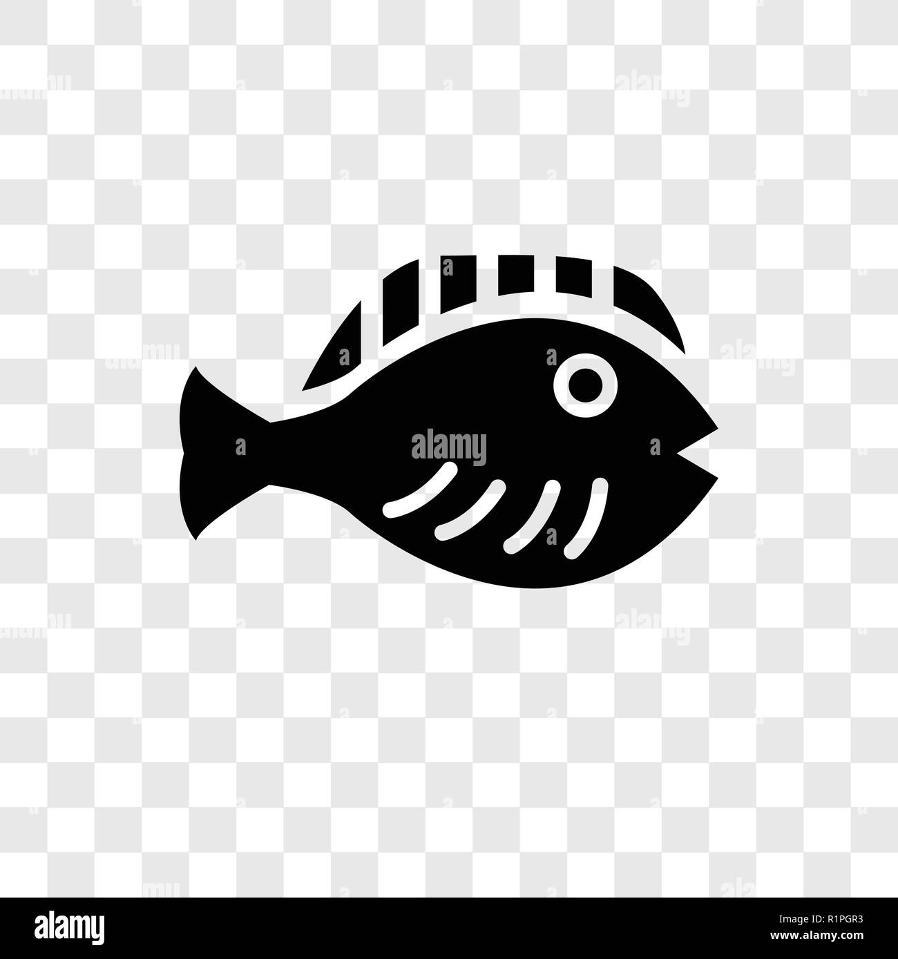 Flounder vector icon isolated on transparent background, Flounder