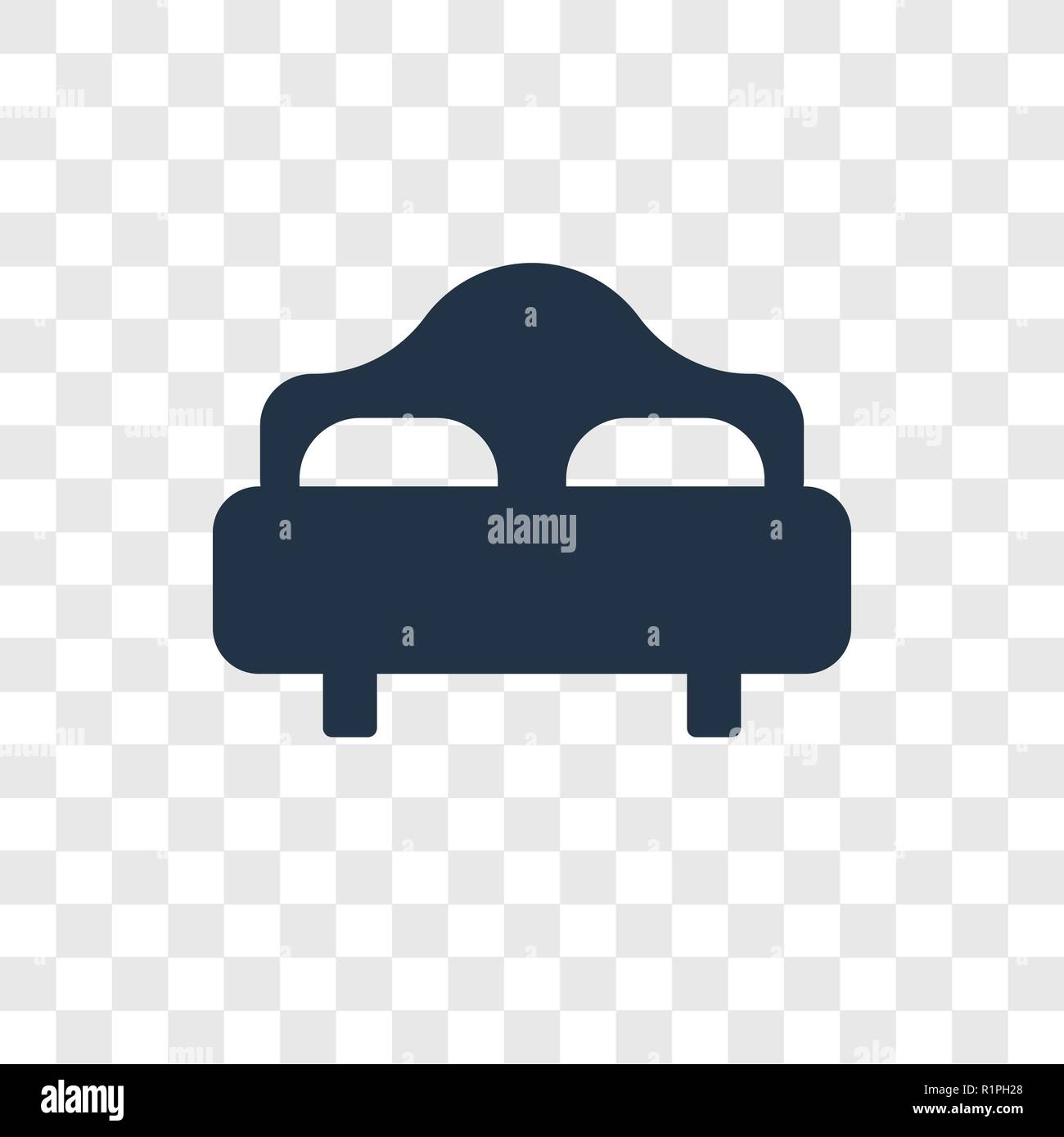 Bed vector icon isolated on transparent background, Bed transparency logo concept Stock Vector