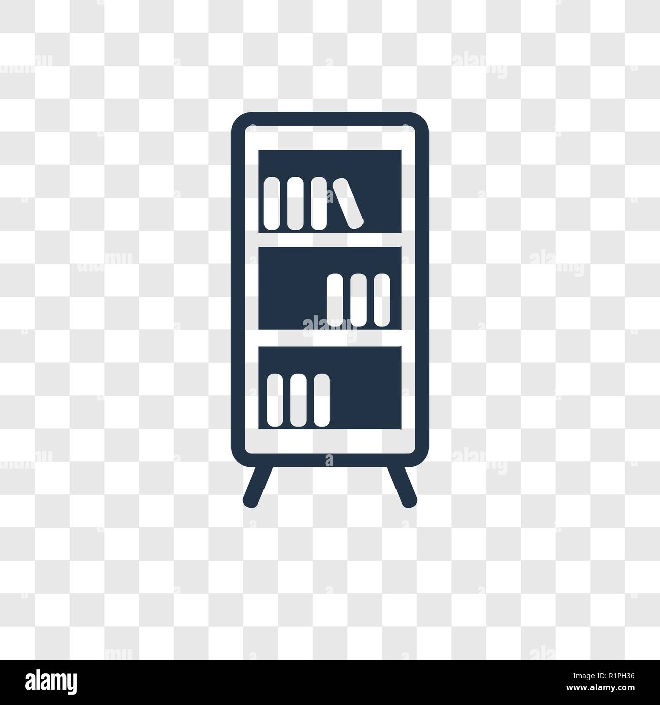 Bookcase vector icon isolated on transparent background, Bookcase transparency logo concept Stock Vector