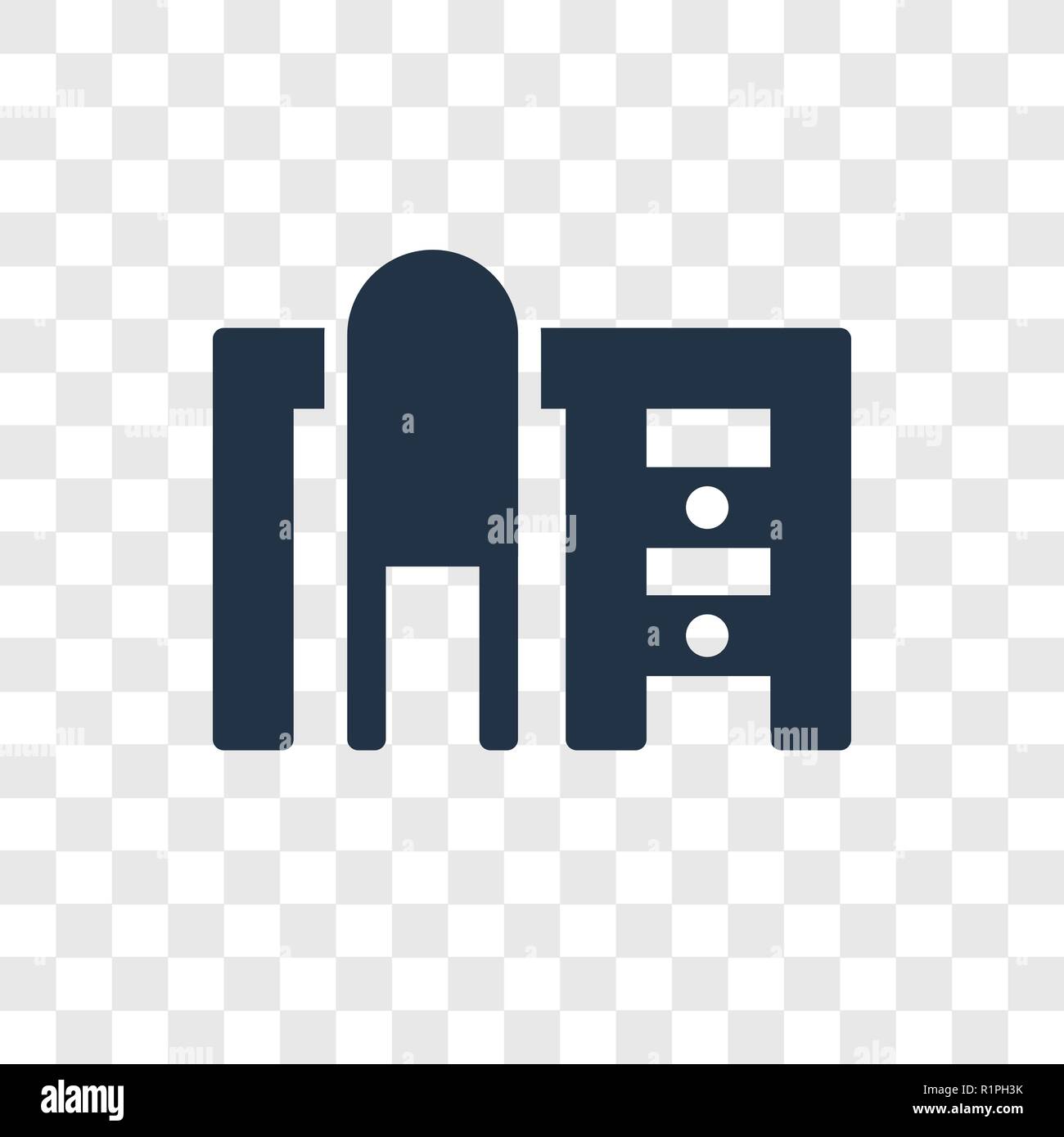 Desk vector icon isolated on transparent background, Desk transparency ...