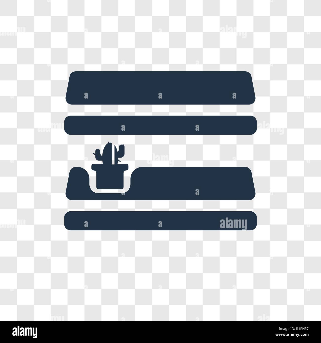 Shelves vector icon isolated on transparent background, Shelves