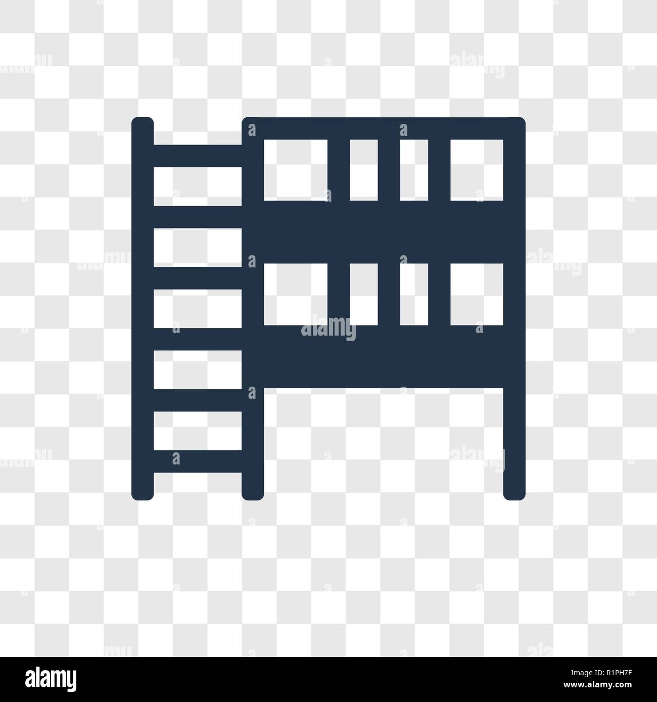 Bunk bed vector icon isolated on transparent background, Bunk bed transparency logo concept Stock Vector