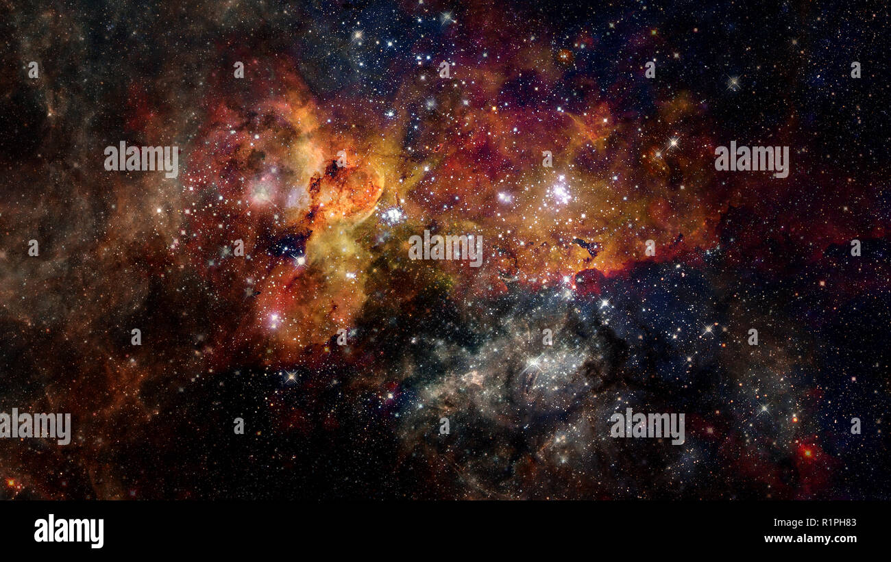 Night sky with stars and nebula. Elements of this image furnished by ...