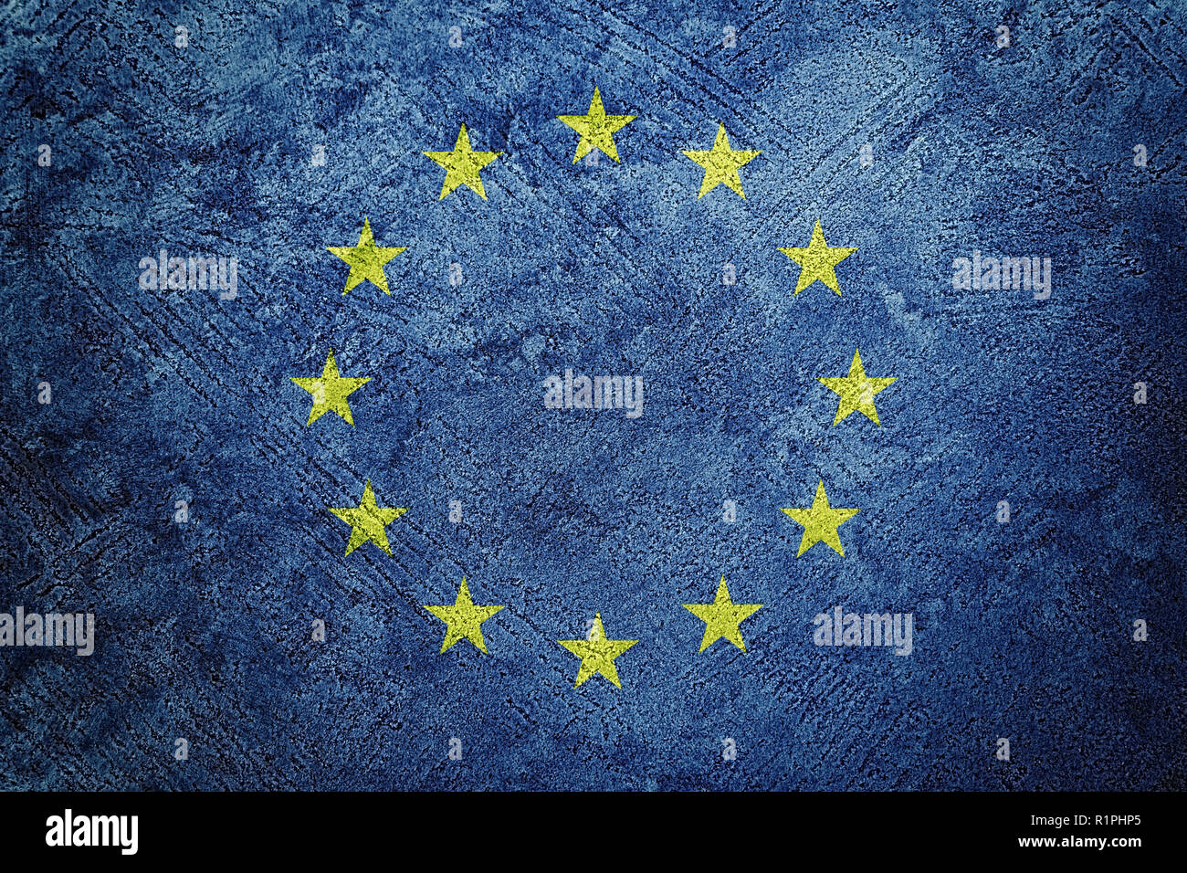 Grunge Europe Union flag. EU flag with grunge texture Stock Photo - Alamy