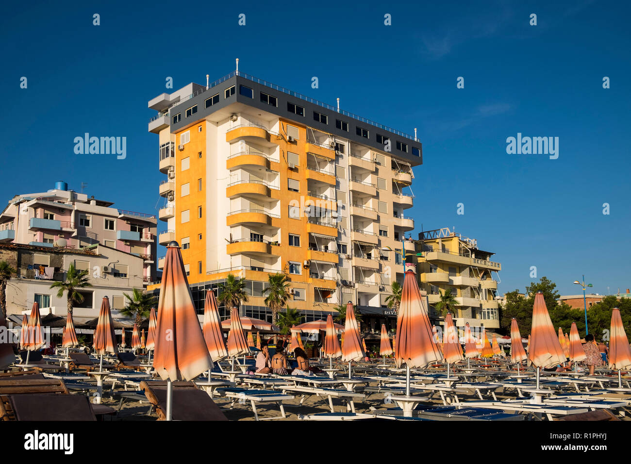 Albania, Durres, beach, hotel Stock Photo Alamy