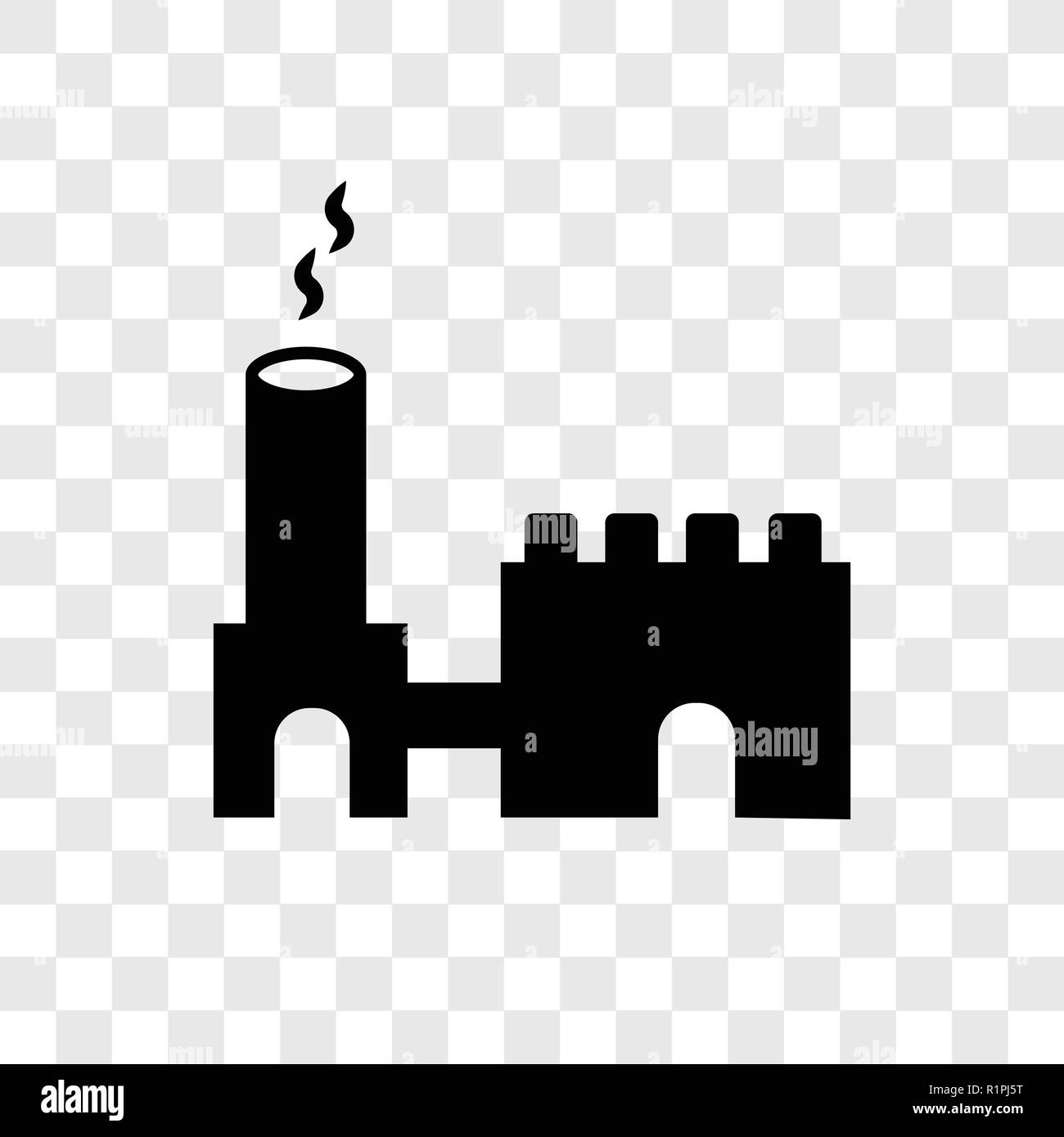 Industrial building vector icon isolated on transparent background, Industrial building