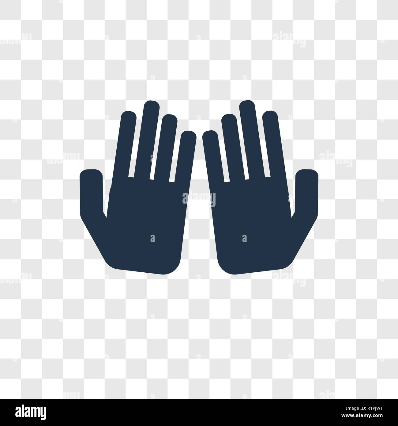 Dua Hands vector icon isolated on transparent background, Dua Hands transparency logo concept Stock Vector