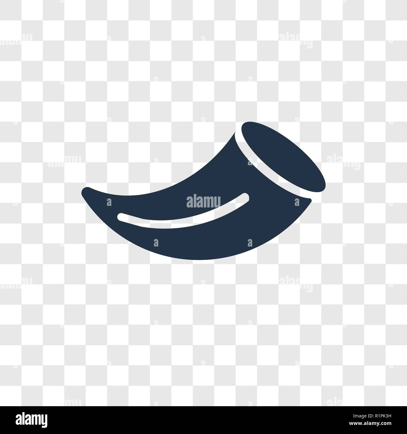 Shofar vector icon isolated on transparent background, Shofar