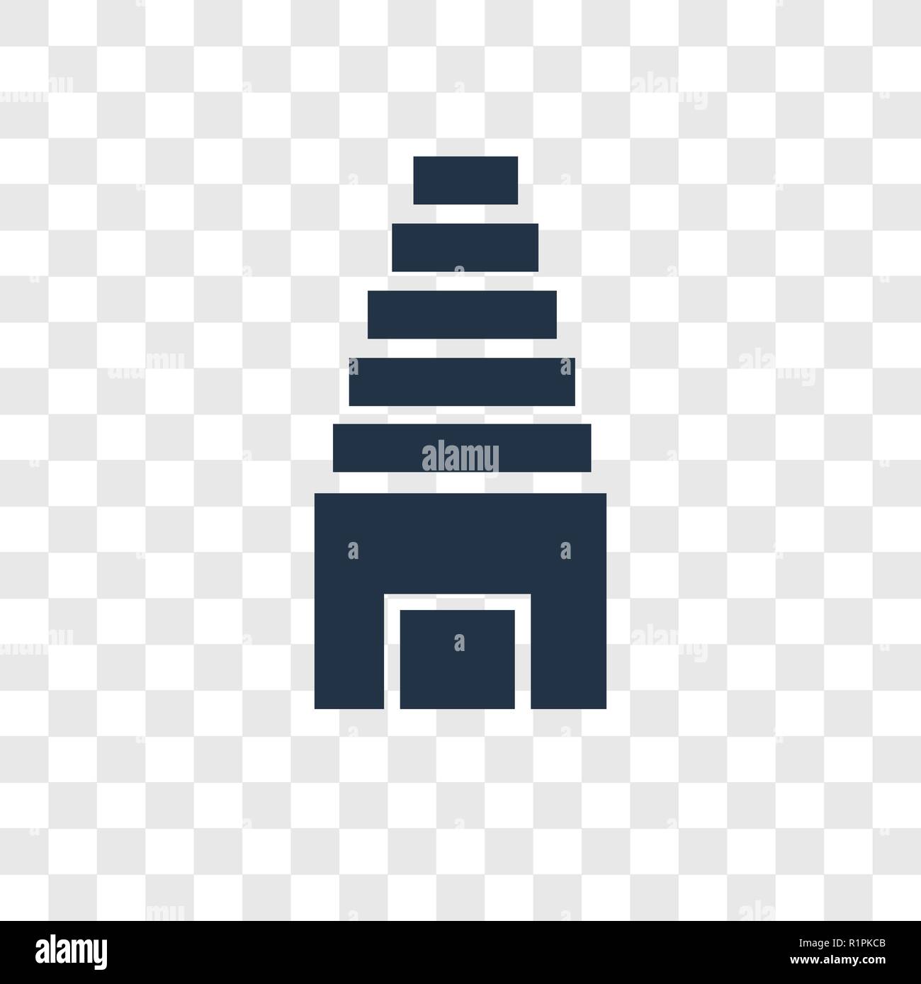 Temple vector icon isolated on transparent background, Temple ...